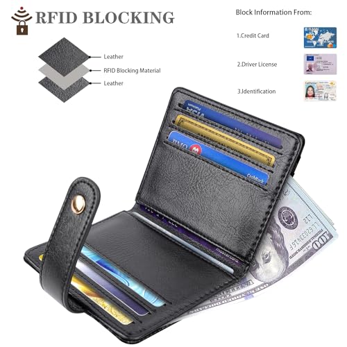 Small Wallets for Men Slim Minimalist Bifold Credit Card Holder - color: Carbon Fiber