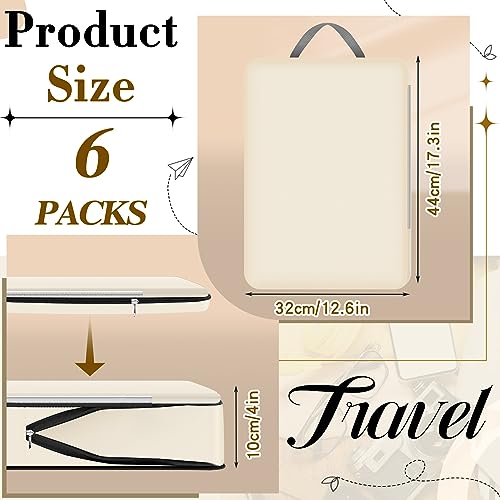 Hosuly 6 Pcs Compression Packing Cubes, 17.3 x 12.6'', Beige - color: Beige