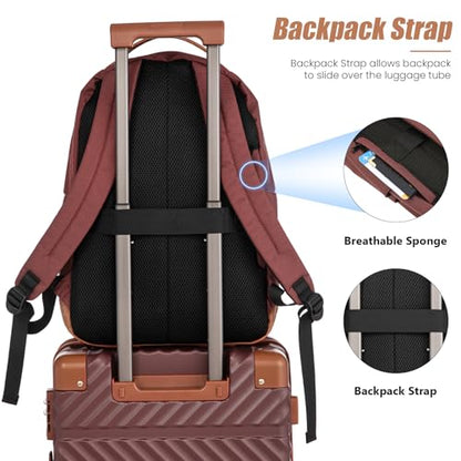 Cosbarn Carry On Luggage 22x14x9 Airline Approved,3 Piece Luggage Set - color: Burgundy, size: 3 Piece Sets (20/BP/TB)