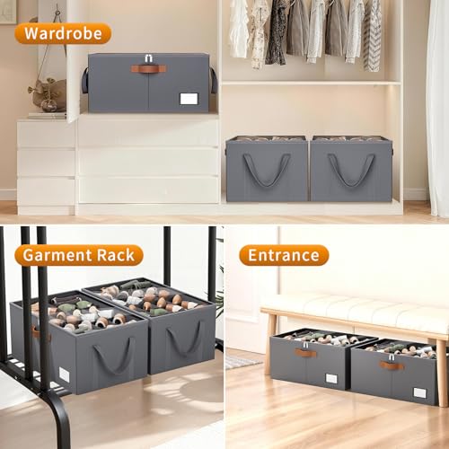 Shoe Organizer for Closet, Fits up to 40 Pairs, Gray, 2 Pack