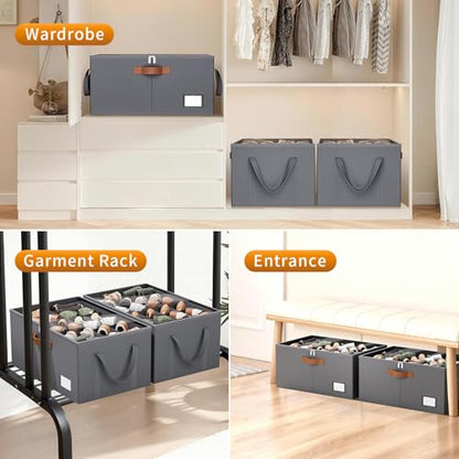 Shoe Organizer for Closet, Fits up to 40 Pairs, Gray, 2 Pack