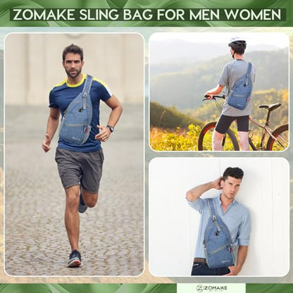 ZOMAKE Sling Bag,Small Crossbody Sling Backpack Shoulder Daypack for Travel - color: Royal Blue, size: 7L
