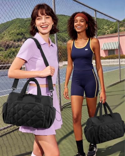 LOVEVOOK Small Gym Bag for Women with Large Water Bottle Pocket,Black - color: Black, size: Medium