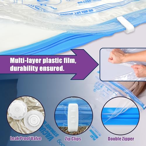 XXL Jumbo Vacuum Seal Storage Bags Extra Large for Clothing Bedding - size: 8-XXL