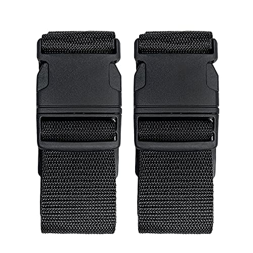2 Pack Suitcase Belts, Adjustable Luggage Straps, Bright Colors Travel Packing Straps with Quick Release Buckle (Black) - color: Black
