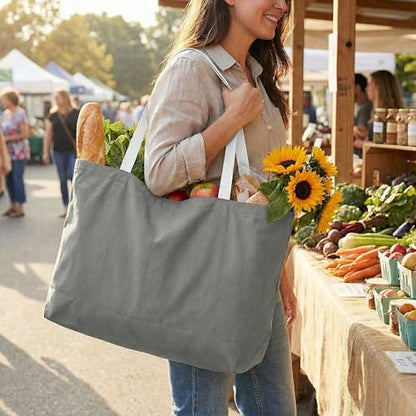Extra Large Canvas Tote Bag - color: 01-gray