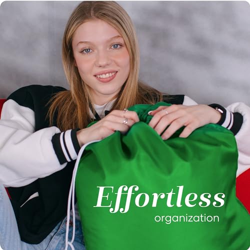 Nylon XL Laundry Bag - Locking Drawstring Closure, Machine Washable, These Large Bags Will Fit a Laundry Basket and Strong Enough to Carry up to Two Loads of Clothes (Green | 22" x 32") (Pack of 2) - color: Green, size: 22" x 32" (Pack of 2)