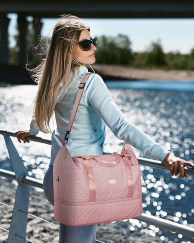50L XL Weekender Bags for Women, Large Travel Duffle Bags, Pink - color: pink