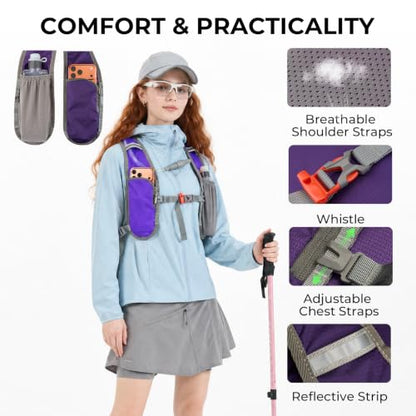 14L Small Hiking Backpack, Packable Travel Daypack for Men Women - color: Purple