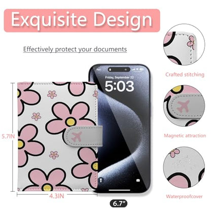 Passport Holder, Cute Travel Wallet Cover with RFID Blocking,Posy - color: G-Posy