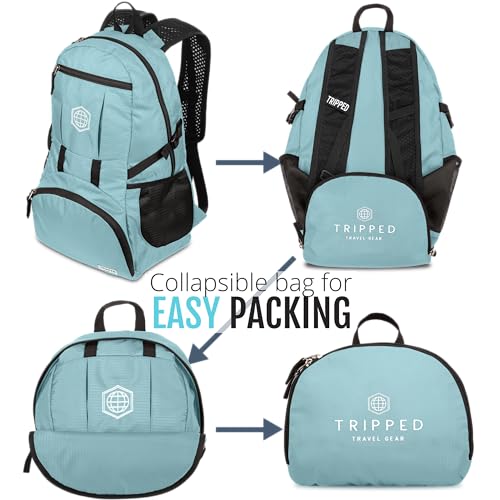 TRIPPED Travel Gear 35L Packable Travel Backpack for All-Day Comfort - color: Teal