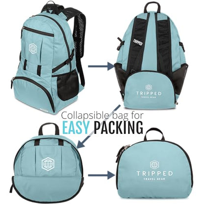 TRIPPED Travel Gear 35L Packable Travel Backpack for All-Day Comfort - color: Teal