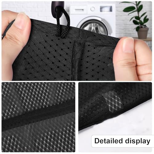 Mesh Laundry Bag, 24 x 36 in Heavy Duty Drawstring Wash Bag for Delicates, Reusable Machine Washable Sack for Home and Travel, Black - color: Black