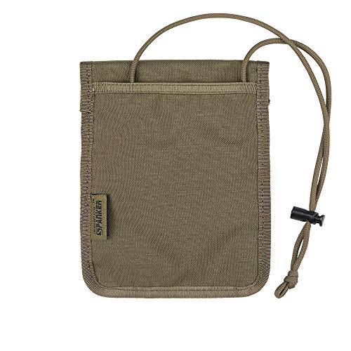 EXCELLENT ELITE SPANKER Passport Holder Nylon Neck Pouch with Lanyard - color: Ranger Green