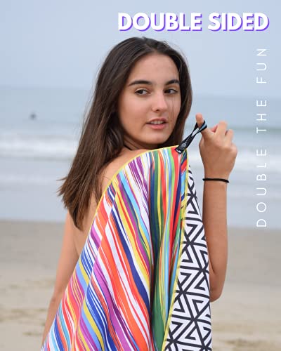 ECCOSOPHY Microfiber Beach Towel - Quick Dry, Sand Free and Oversized 71x35 - color: Key West