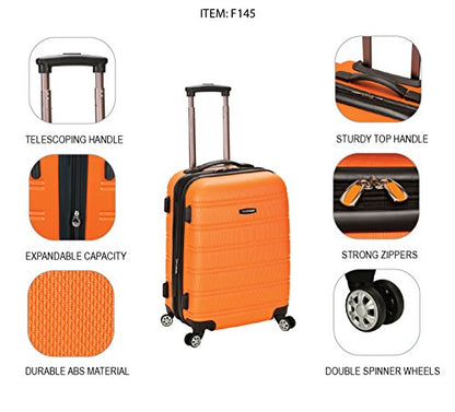 Rockland Melbourne Hardside Expandable Spinner Wheel Luggage, Carry-On 20", Carbon - color: Carbon, size: Carry-On 20"