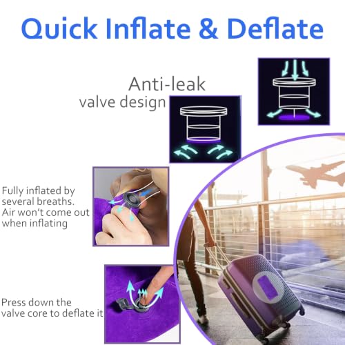 Inflatable Lumbar Pillow for Airplane Travel, S-Curve Lumbar Support Pillow