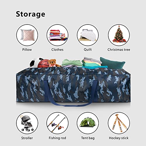 TOPDesign 1-Pack Long Storage Duffle Bag – 46" x 12.5" x 12.5", 30Gal - color: Camouflage Blue, size: 46 x 12.5 x 12.5 Inches - 30Gal