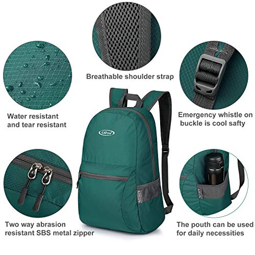 G4Free 20L Lightweight Packable Backpack Travel Hiking Daypack Foldable Backpack for Men Women - color: Green Update, size: 20L