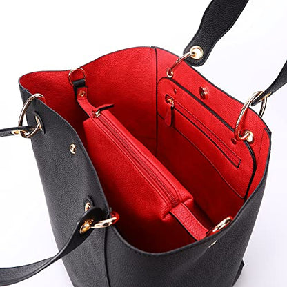 sqlp Large Work Tote Bag for Women Handbags Big Bucket Purses - color: Hot Pink