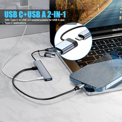 BERLAT 7-in-1 USB C Hub Aluminum USB 3.0 for MacBook PC iPad