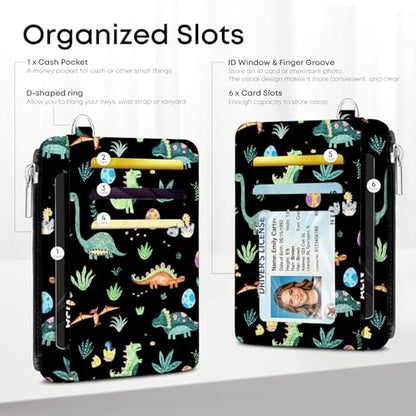 Dinosaur Credit Card Holder Small Wallet for Women - color: Dinosaur