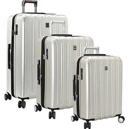 DELSEY PARIS Titanium Hardside Expandable Luggage with Spinner Wheels, Silver, 3-Piece Set (21/25/29) - color: Silver, size: 3-Piece Set (21/25/29)