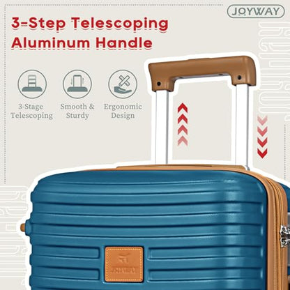 Joyway Expandable Luggage Sets 5 Piece, Lightweight Hard Shell Travel Suitcase Set with Spinner Wheels and TSA Lock (5 piece set，Blue) - color: Blue, size: 5 piece set