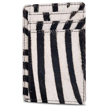 Oak Leathers Leather Wallet RFID Protection - Slim Card Holder - color: Zebra