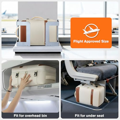 Exquisite Travel Laptop Backpack, Flight Approved Size Carry on Bag (25L) - color: Beige, size: L (7x11x16.8")