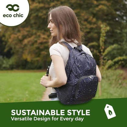 ECO CHIC Hiking Lightweight Packable Backpack - Foldable Daypack for Travel & Hiking & Outdoor Adventures - Waterproof Backpack from Recycled Materials (Bumble Bees Grey) - color: Bumble Bees Grey