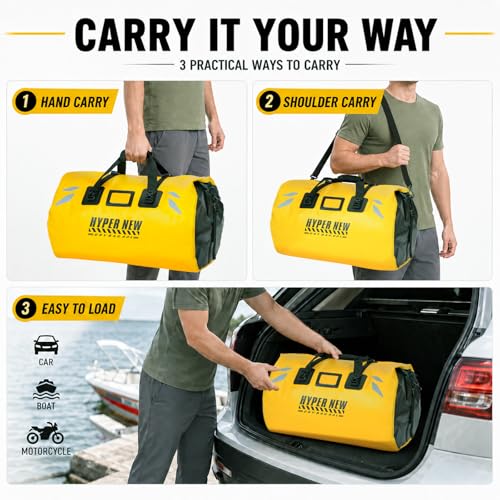 60L Waterproof Bag,Waterproof Dry Bag for Men & Women,Yellow - color: yellow