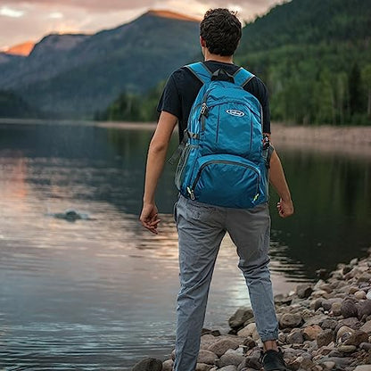 G4Free 40L Lightweight Packable Hiking Backpack, Waterproof Travel Daypack - color: Light Blue