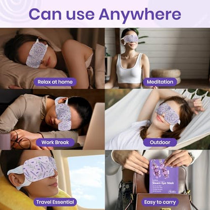 LANNA Heated Steam Eye Mask, Disposable 120 Minutes, Lavender Scent 10 Pcs - color: Lavender Scent, size: 10 Eye Masks