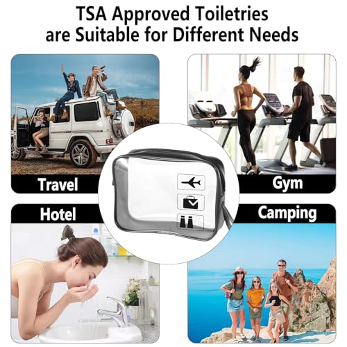 TSA Approved Toiletry Bag 6Pcs,Clear Makeup Bag Toiletry bags Quart Size, - color: Black-6pcs