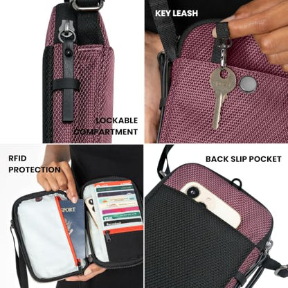Sherpani Simplicity, Anti-Theft Phone Crossbody for Women - color: Granite