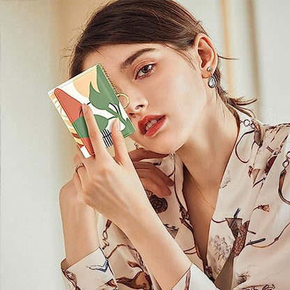 Rouidr Womens Wallet, Small Slim RFID Card Wallets for Women, Cute Front Pocket Trifold Leather Card Organizer with 7 Slots & ID Window, Modern Abstract Art - color: Modern Abstract Art