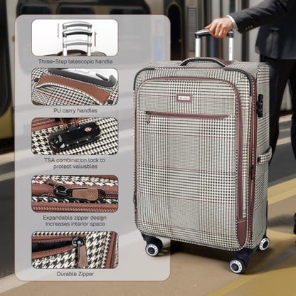 2-Piece Softside Luggage Set（20/26in）, Expandable,TSA LOCK - color: COLOR-7