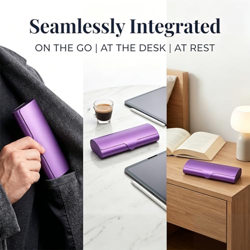 Philley Aluminum Ultra-Light Eyeglasses Slim Reading Glasses Case - color: Purple