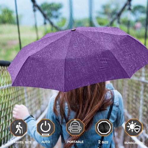MRTLLOA Travel Essentials Mini/Compact Umbrella for Purse - color: Purple, size: 42 Inch
