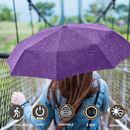 MRTLLOA Travel Essentials Mini/Compact Umbrella for Purse - color: Purple, size: 42 Inch