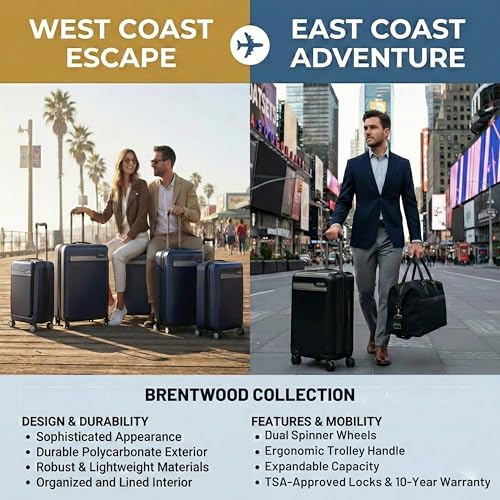 Ricardo Beverly Hills Brentwood Hardside Luggage Collection – Expandable Suitcases with Wheels and TSA Lock, 3-Piece Set with FastAccess Carry-on, Onyx - color: Onyx, size: 3-Piece Set (21" FastAccess Carry-on, 25" & 29")