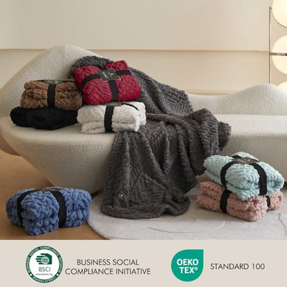 Royoliving Wearable Fleece Blanket with Pockets, Blush Pink, 58" x 64" - color: Blush
