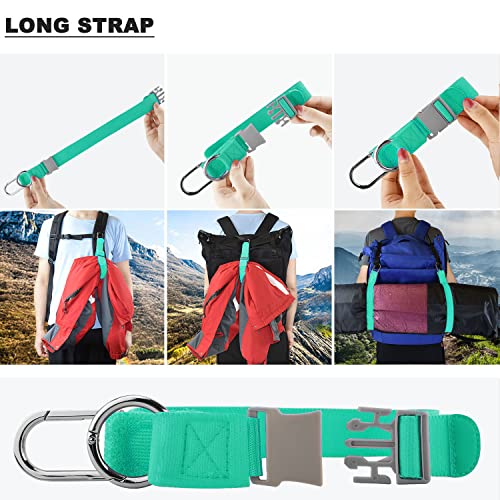 ZINZ Elastic Jacket Gripper Travel Strap with D-Ring Hooks and Buckle - color: Green