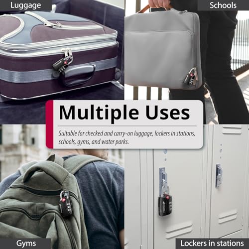 Fosmon TSA Approved Luggage Locks, 3 Digit Combination Padlock, 1 Pack - color: 3 Digit Black 1 Pack
