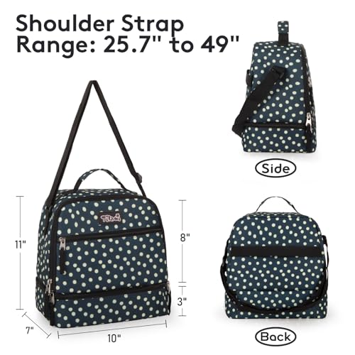 Tilami Rolling Backpack for Kids 19 inch with Lunch Bag Wheeled Laptop Backpack,Green dots - color: Green Dots