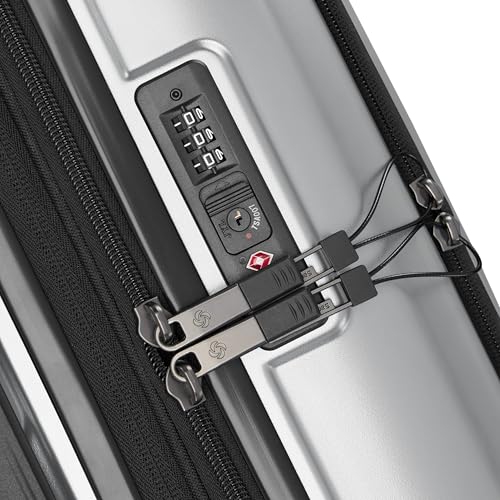Samsonite 2 Piece Luggage Set with 21/28” Hardside Lightweight Octiv (Carry-On Pro with Front Pocket & Large Checked) Expandable, Four Spinner Wheels, Adjustable Handle, TSA Approved Lock - Silver - color: Aluminum Silver, size: 2-Piece Set (Pro 21 with F
