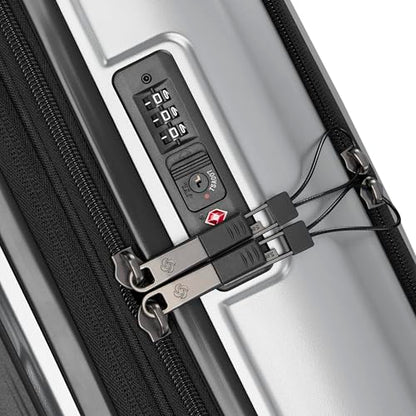 Samsonite 2 Piece Luggage Set with 21/28” Hardside Lightweight Octiv (Carry-On Pro with Front Pocket & Large Checked) Expandable, Four Spinner Wheels, Adjustable Handle, TSA Approved Lock - Silver - color: Aluminum Silver, size: 2-Piece Set (Pro 21 with F