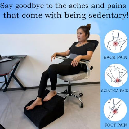 Foot Rest for Under Desk at Work.Multifunctional 3-Tier Foot Stool - color: A-black