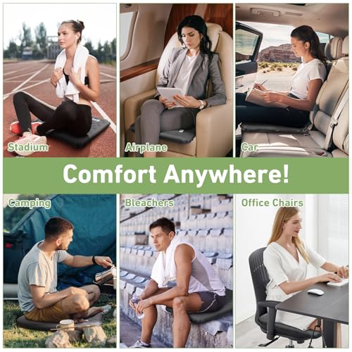 Inflatable Seat Cushion, Self Inflating Compact Stadium Seat Cushion - color: Gray-1pack